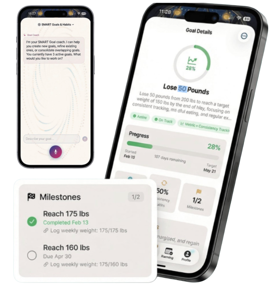 AI SMART Goal Coach and goal details
